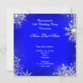 ブルー王室のキンセアニェラシルバーティアラ15誕生日 招待状 (裏面)