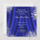 ブルー王室のキンセアニェラシルバーティアラ15誕生日 招待状 (裏面)