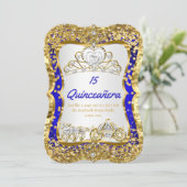 ブルー王室のキンセアニェラマジカルティアラ金ゴールド 招待状 (スタンド正面)