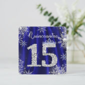 ブルー王室のキンセアニェラ15thエリートエレガント誕生日 招待状 (スタンド正面)