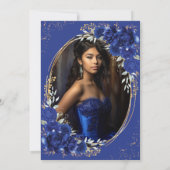 ブルー王室のキンセアニラ花蝶の写真 招待状 (裏面)