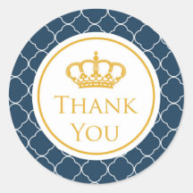 ブルー王室のクラウンサンキューステッカー