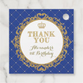 ブルー王室のクラウンプリンスサンキューボーイズ誕生日 フェイバータグ (裏面)