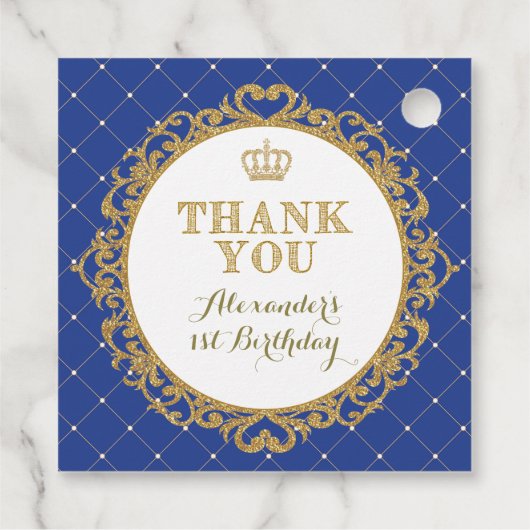 ブルー王室のクラウンプリンスサンキューボーイズ誕生日 フェイバータグ (裏面)