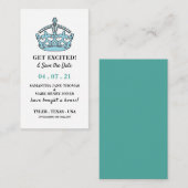 ブルー王室のクラウン、興奮して日付を保存 エンクロージャーカード (正面/裏面)