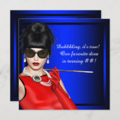 ブルー王室のクラシディババースデーパーティー 招待状 (正面/裏面)