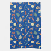 ブルー王室のクリームグリーンピーチシェイプ キッチンタオル (縦)