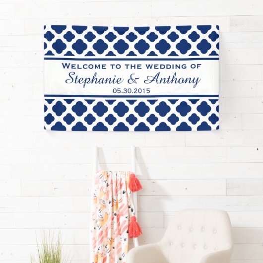 ブルー王室のクローバー結婚の歓迎 横断幕 (インサイチュ)