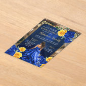 ブルー王室のグランドパレスキンセニェラプリンセス アクリル招待状 (レイダウン)