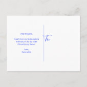 ブルー王室のグリッターキンセアニラ玉提案 インビテーションポストカード (裏面)