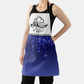ブルー王室のグリッタードリップスパーソナライズされたエプロン エプロン (インサイチュ)