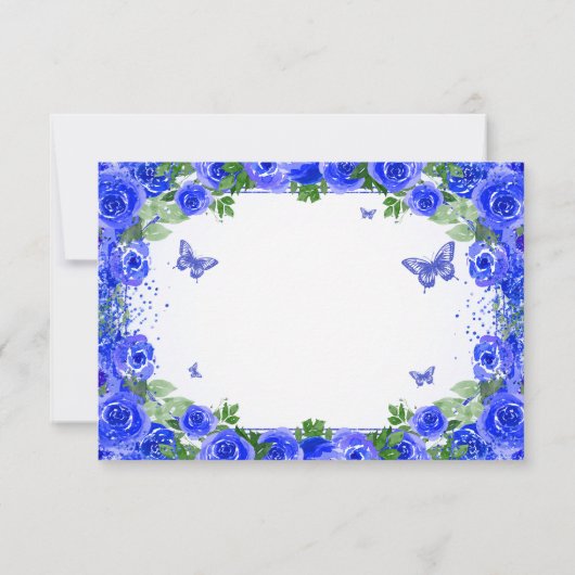 ブルー王室のグリッターフローラキンセアニェラ 出欠カード (裏面)