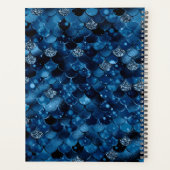 ブルー王室のグリッターマーメイドフィッシュモノグラはかりで測ム プランナー手帳 (裏面)