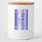 ブルー王室のグリッター製品ラベルモノグラムロゴ フードラベル (正面)