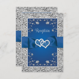 ブルー王室のグレイハート披露宴カード 出欠カード