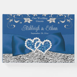 ブルー王室のグレイ・ラブ・ハートズ結婚ズ ゲストブック