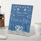 ブルー王室のグレイ・ラブ・ハートズ結婚ズ 台座サイン (インサイチュ)