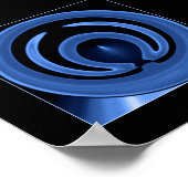 ブルー王室のコンテンポラリー抽象芸術 ポスター (角)