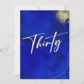 ブルー王室のゴールデン30th誕生日パーティーお祝い 招待状 (裏面)