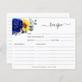 ブルー王室のサンフラワーブライダルシャワーレシピ (正面/裏面)