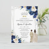 ブルー王室のシャンパンツインズボーイガールキンセアニラ 招待状 (スタンド正面)