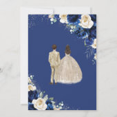 ブルー王室のシャンパンツインズボーイガールキンセアニラ 招待状 (裏面)