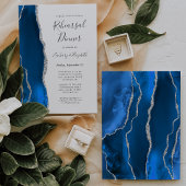 ブルー王室のシルバーアゲート結婚ズ・リハーサル・ディナー 招待状