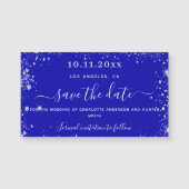 ブルー王室のシルバーウェディングは日付磁石を保存 (正面)