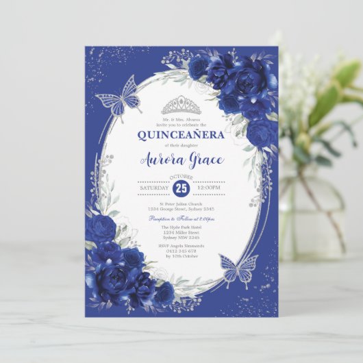 ブルー王室のシルバーキンセアニラミスカンス15アノス 招待状 (スタンド正面)