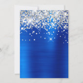 ブルー王室のシルバーグリッターバルーン21歳 招待状 (裏面)