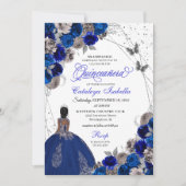 ブルー王室のシルバーバタフライプリンセスキンセアニェラ 招待状 (正面)