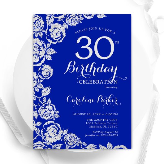 ブルー王室のシルバーバラ30歳の誕生日パーティー 招待状