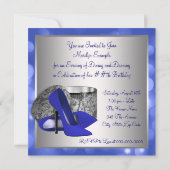 ブルー王室のシルバーバースデーパーティー 招待状 (裏面)