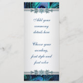 ブルー王室のシルバーピーコック結婚式 プログラム (裏面)