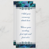 ブルー王室のシルバーピーコック結婚式 プログラム (正面/裏面)