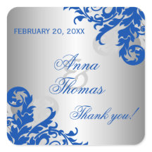 ブルー王室のシルバーフローリッシュ結婚式の引き出物