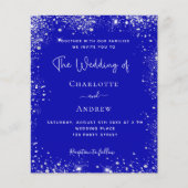 ブルー王室のシルバーQR RSVP結婚式招待状 (正面)