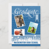 ブルー王室のジグザグシニアクラス写真 案内状 (正面)