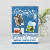 ブルー王室のジグザグシニアクラス写真 案内状 (スタンド正面)