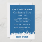 ブルー王室のジグザグシニアクラス写真 案内状 (裏面)