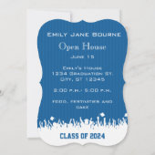 ブルー王室のジグザグシニアクラス写真 案内状 (裏面)