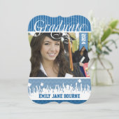 ブルー王室のジグザグシニアクラス写真 案内状 (スタンド正面)