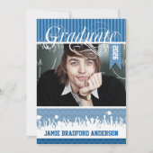 ブルー王室のジグザグシニアクラス写真 案内状 (正面)