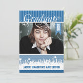 ブルー王室のジグザグシニアクラス写真 案内状 (スタンド正面)