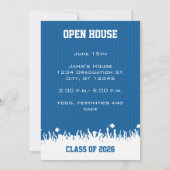 ブルー王室のジグザグシニアクラス写真 案内状 (裏面)