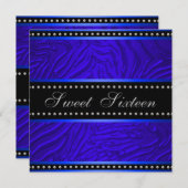 ブルー王室のスウィート16バースデーパーティー 招待状 (正面/裏面)