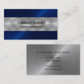 ブルー王室のステンレス鋼名刺 名刺 (正面/裏面)