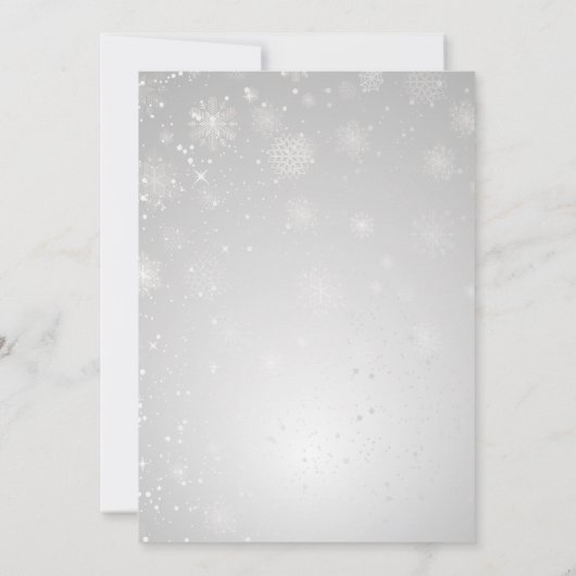 ブルー王室のスノーフレークスティアラスウィート16 招待状 (裏面)