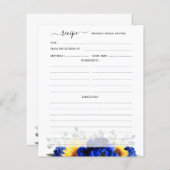 ブルー王室のス素朴ンフラワーブライダルシャワーレシピ (正面/裏面)