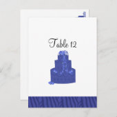 ブルー王室のス結婚ケーキテーブル席カード ポストカード (正面/裏面)